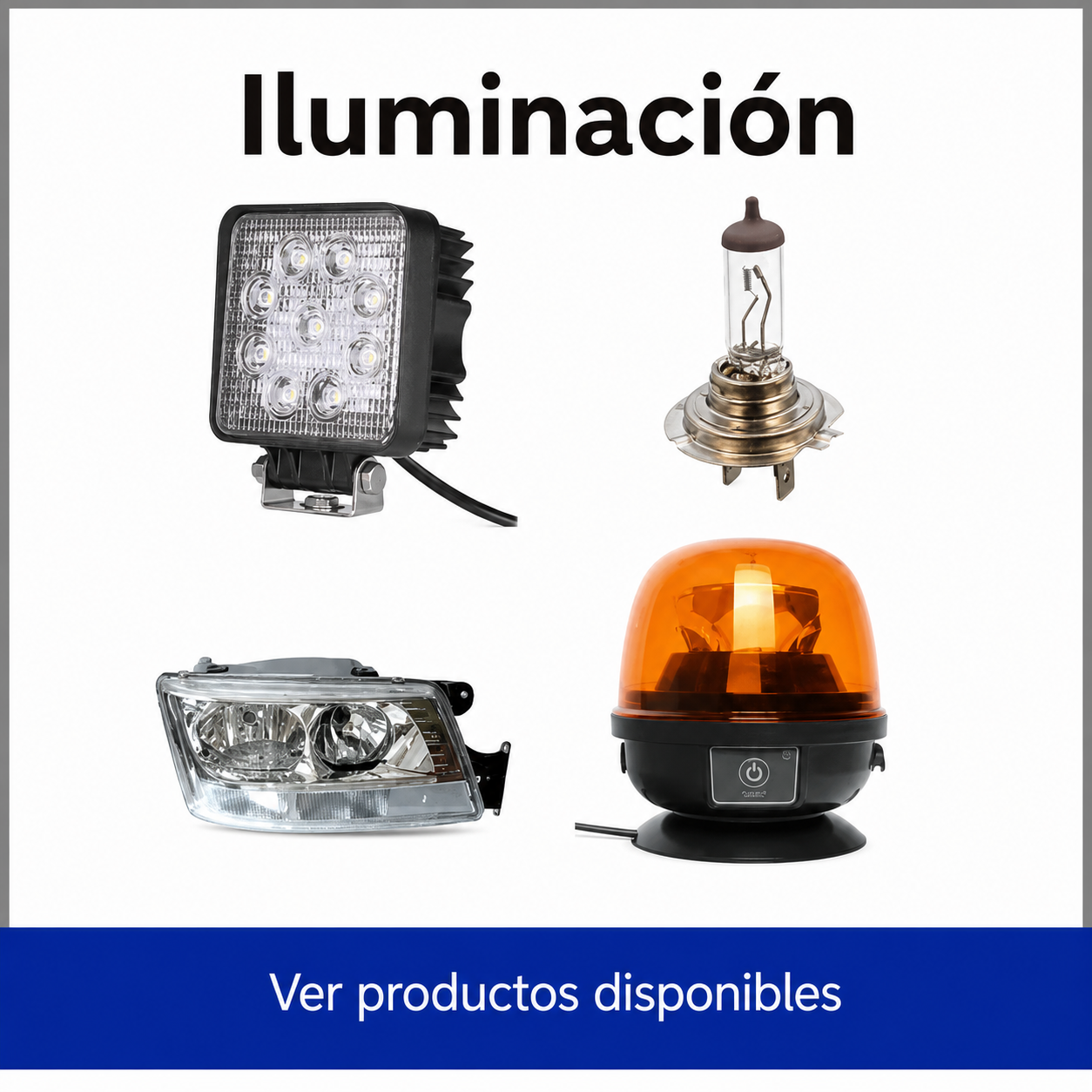 Iluminación de vehículos industriales: faros, pilotos, lámparas, luces LED, intermitentes y más. Recambios diseñados para soportar las condiciones más exigentes.