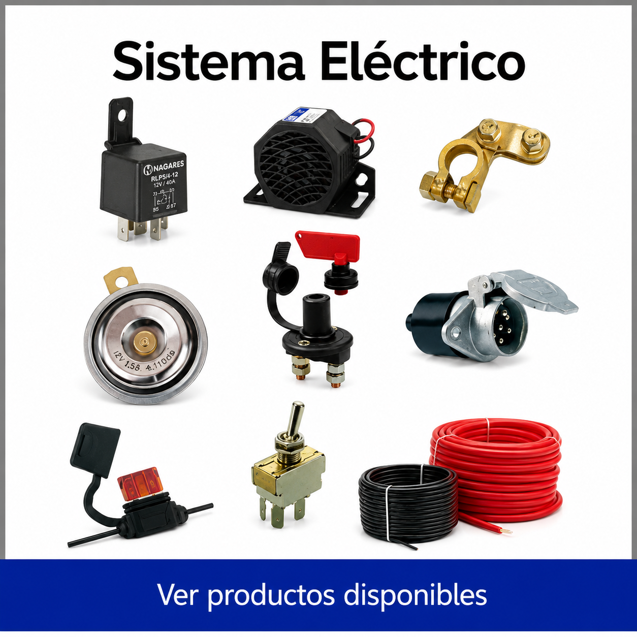 Toda una gama de accesorios de sistema eléctrico para camión y vehículo industrial. Consulta la selección disponible y llévate tus recambios y accesorios al mejor precio y con envíos rápidos.