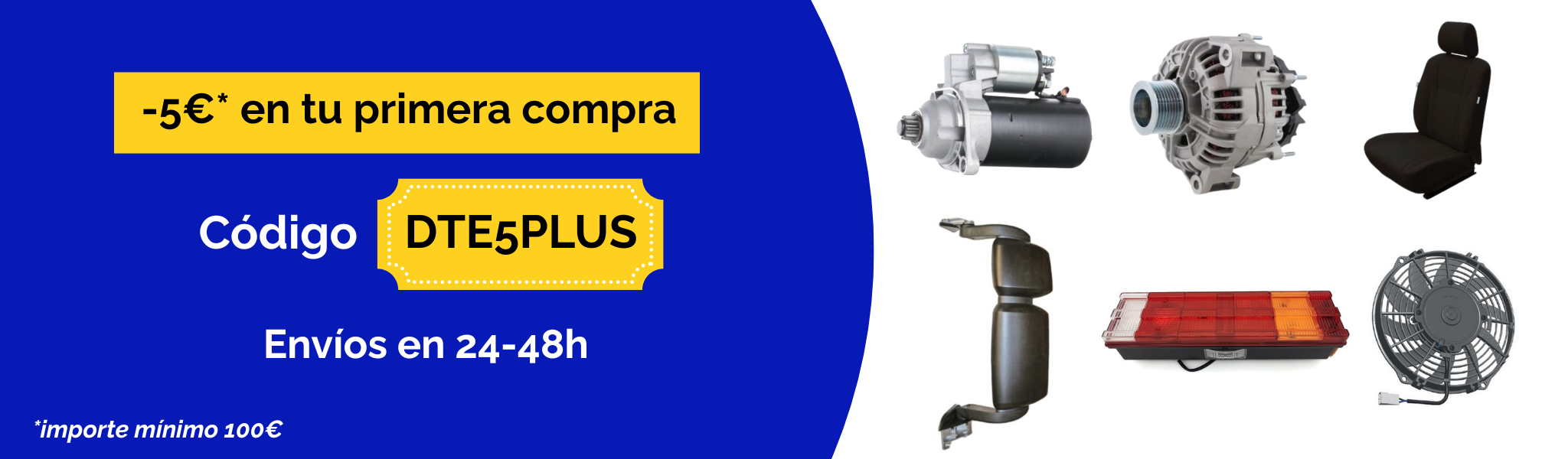 5€ de descuento en tu primera compra, mínimo 100€