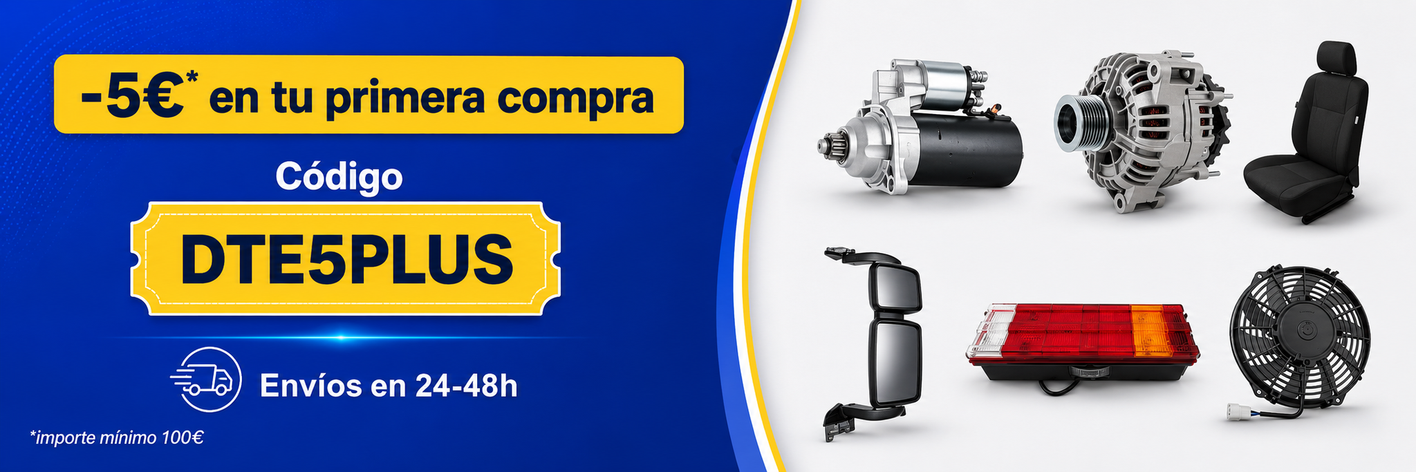 5€ de descuento en tu primera compra, mínimo 100€