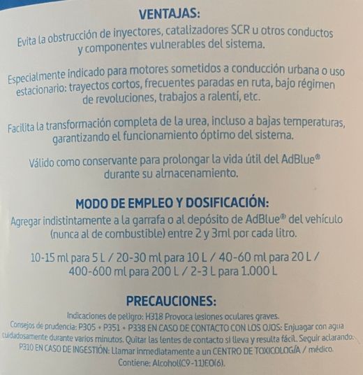 Aditivo Anticristalización AdBlue | Protege Inyectores y Sistema SCR