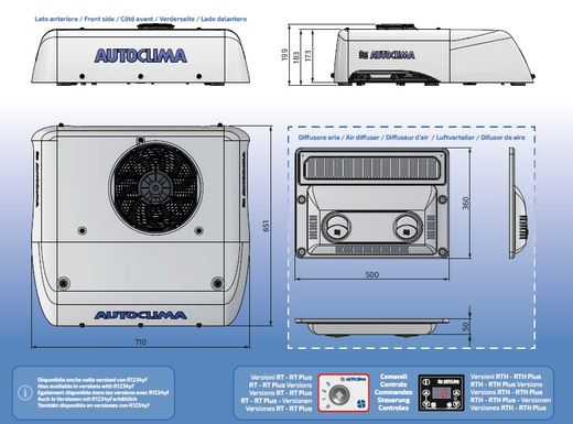MODULA RTH 12V Climatizador Eléctrico de Techo para Camión y Vehículos Industriales.