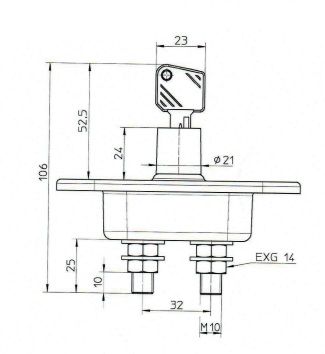 Coupe-batterie unipolaire 12/24 V 100 A, 500 A crête 500023 500023 UNEX