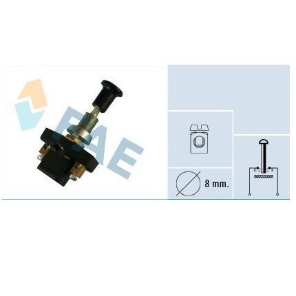 Interruptor Tirón, Negro, Con Tuerca Ø 8Mm F65040 FAE