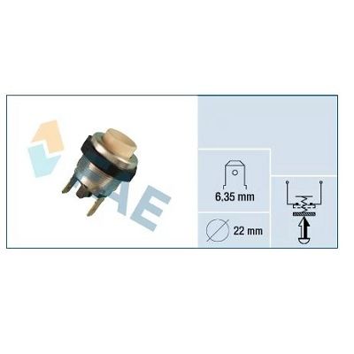 Pulsadores Universal. Con Terminal 6,35mm, Ø 22Mm. (blanco) F63210 FAE