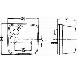 Feu clignotant halogène 12/24V HELLA 2BA 003 014-011.