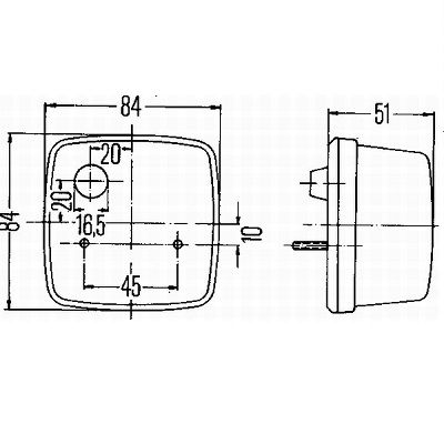 Feu clignotant halogène 12/24V HELLA 2BA 003 014-011.