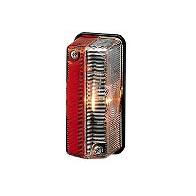 Luz de gálibo - Halógena - montaje exterior - Color de tulipa: transparente/rojo/blanco - izquierda/arriba/derecha/Montaje lateral ext. 2XS 005 020-002 HELLA