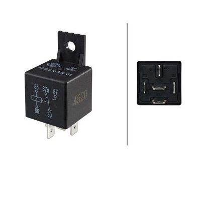 Relé, corriente de trabajo - 12V - 5polos - contacto conmutador - con soporte - Cant.: 1 4RD 933 332-391 HELLA